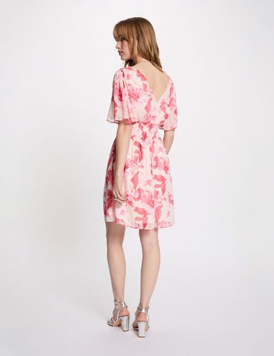 Robe cache-coeur manches volant&eacute;es multicolore femme