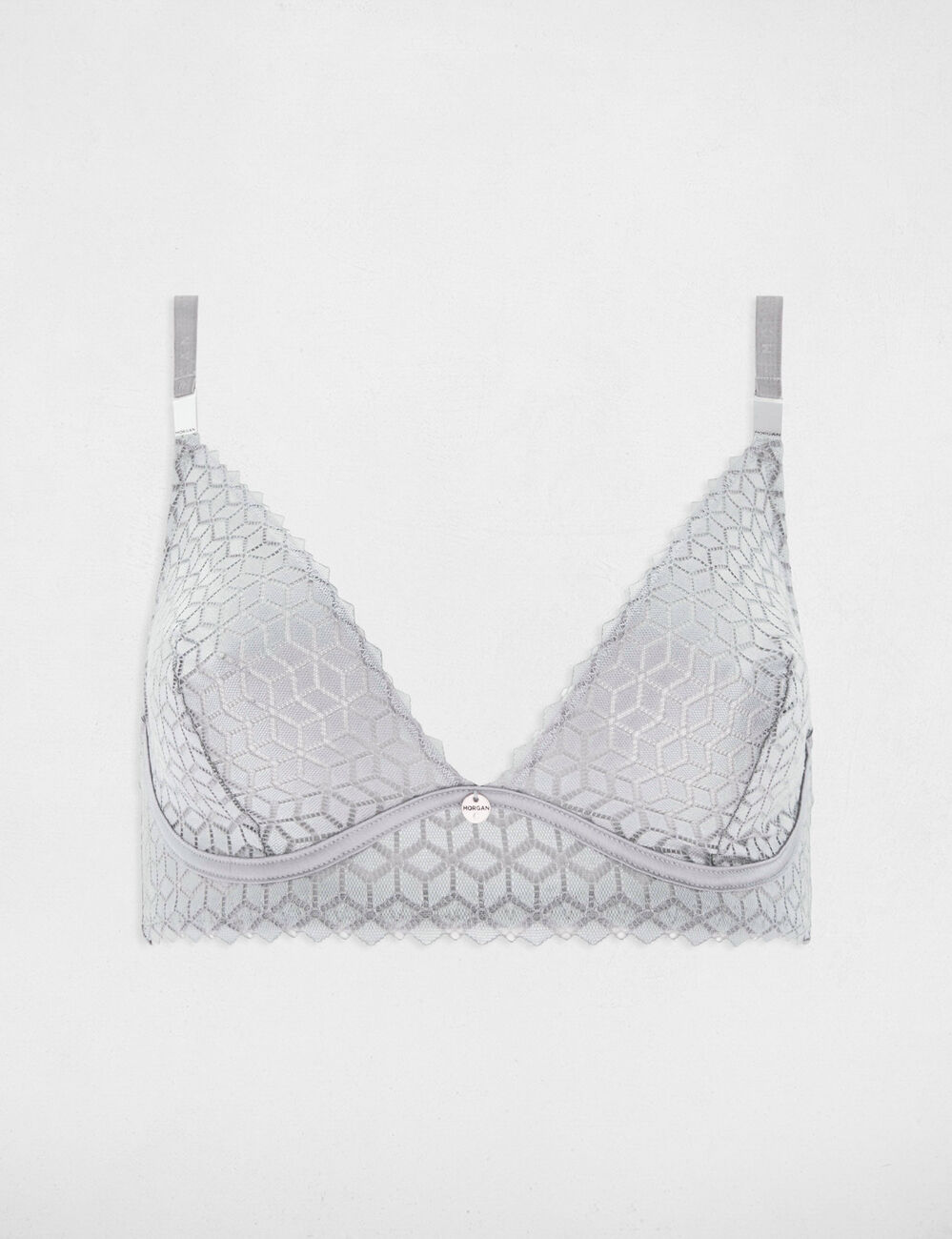 Soutien-gorge souple couleur argent femme