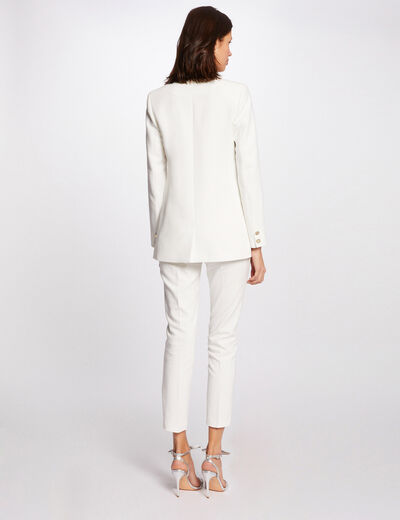 7/8 broek met ceintuur ecru vrouw