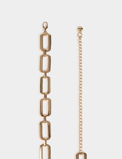Ceinture chaine jaune or femme