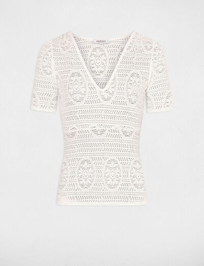 T-shirt manches courtes ecru femme
