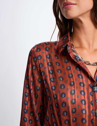 Robe courte évasée multicolore femme