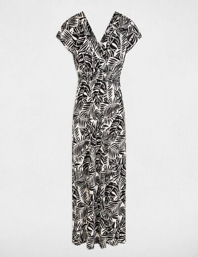 Robe longue fluide multicolore femme