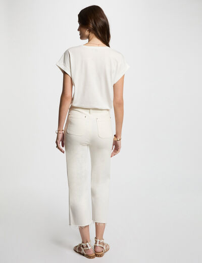 T-shirt à inscription blanc femme