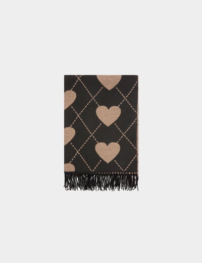 &Eacute;charpe coeur noir femme
