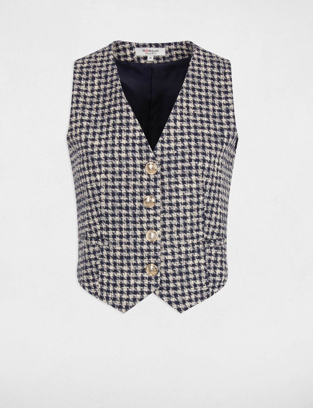 Gilet sans manches ajusté multicolore femme