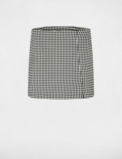 Jupe courte ajustée noir femme