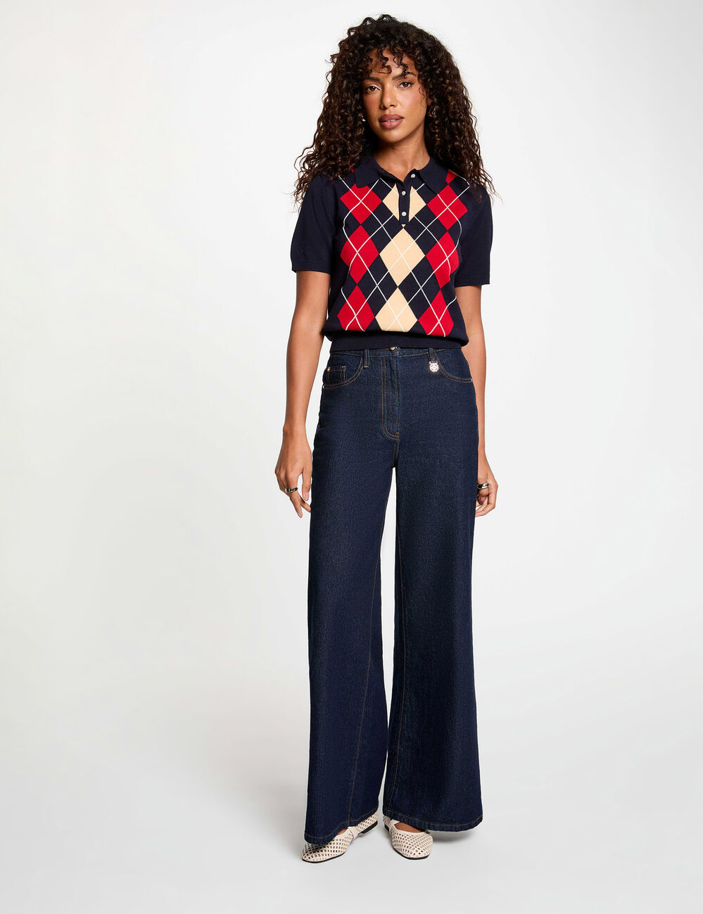 Trui met polokraag marineblauw vrouw