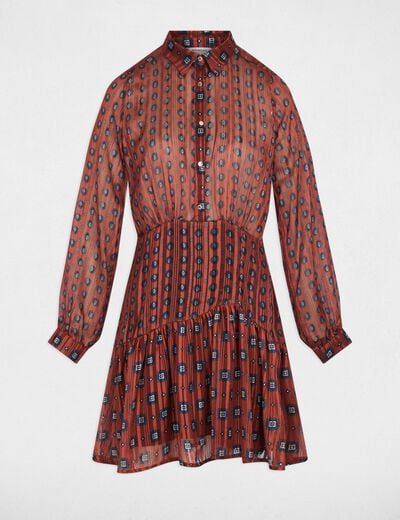 Robe courte évasée multicolore femme