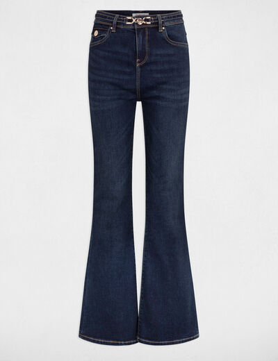 Jeans flare taille haute denim brut femme