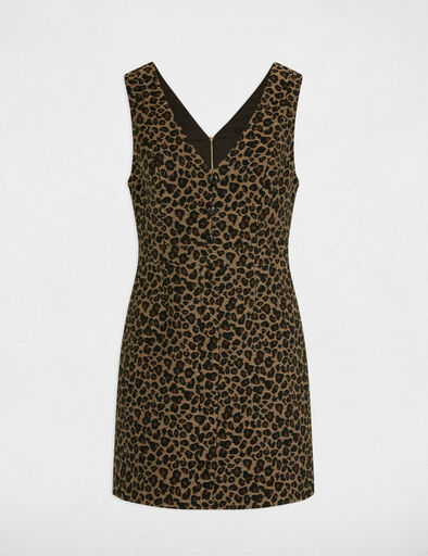 Robe courte trapèze imprimée multicolore femme