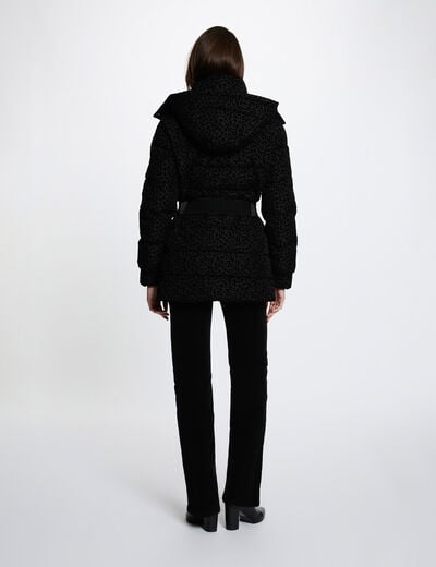 Doudoune ceintur&eacute;e noir femme