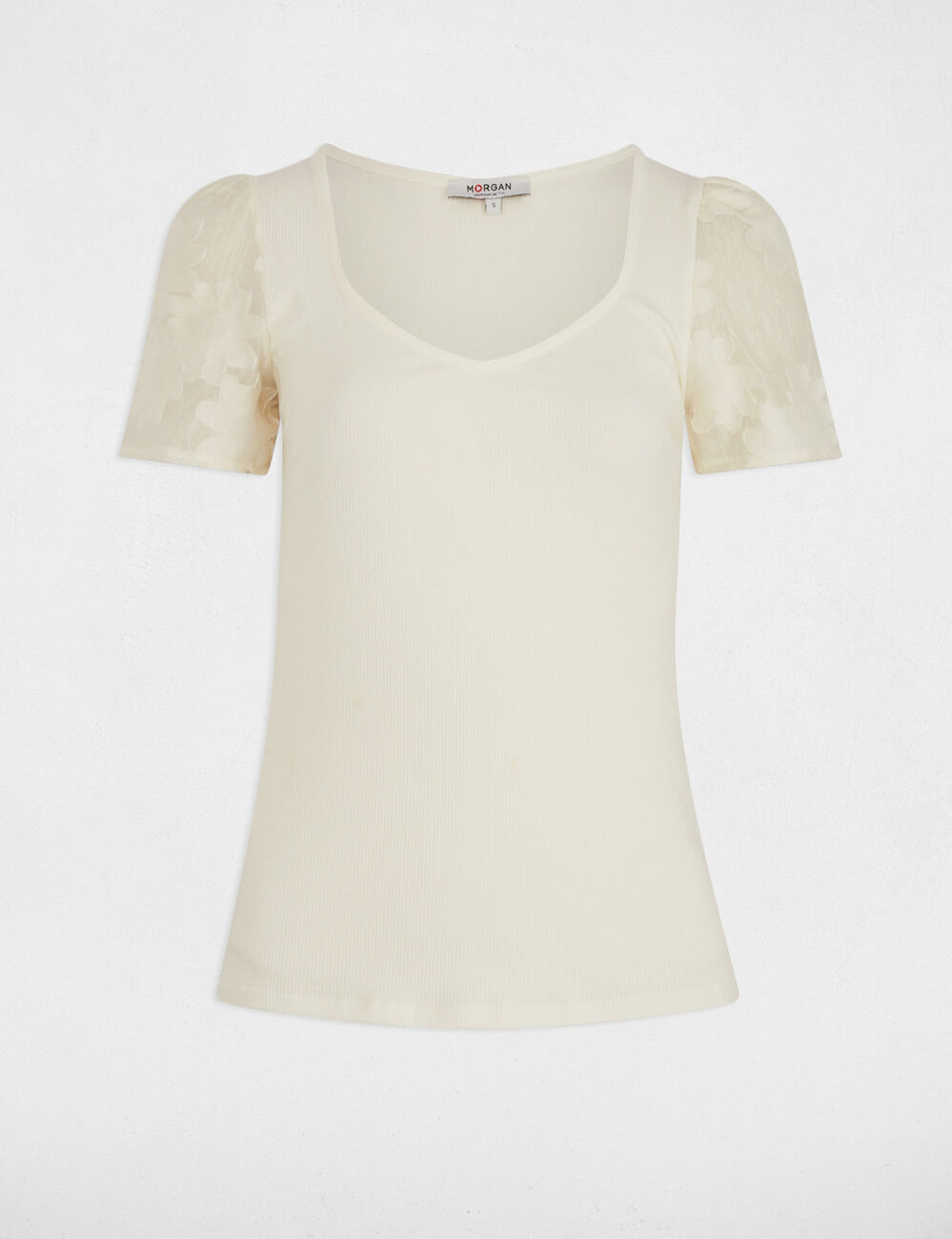 T-shirt manches courtes blanc femme