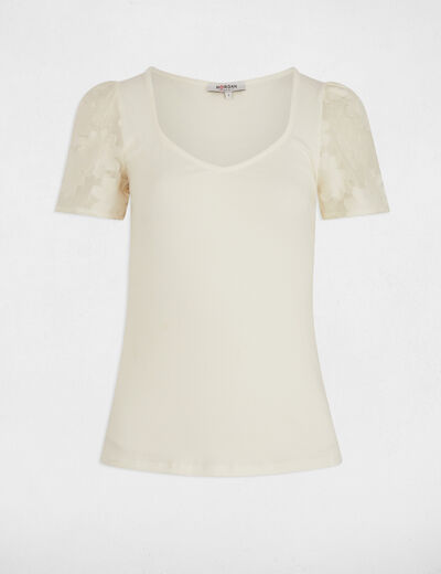 T-shirt manches courtes blanc femme