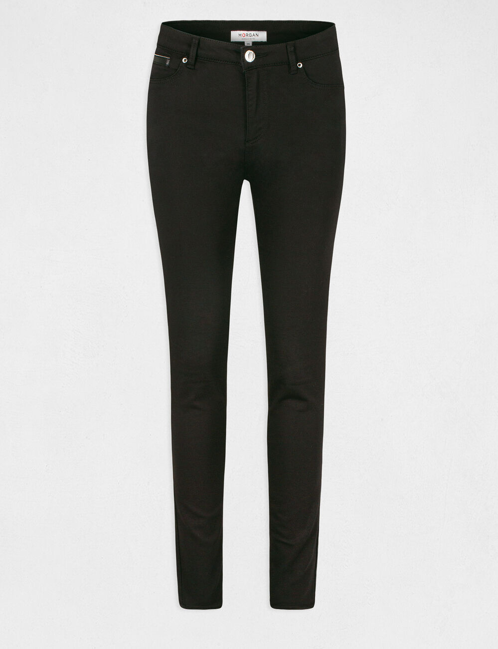 Pantalon slim satin noir femme