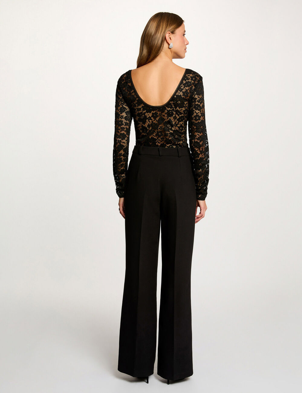 body dentelle decollete noir femme zwart vrouw