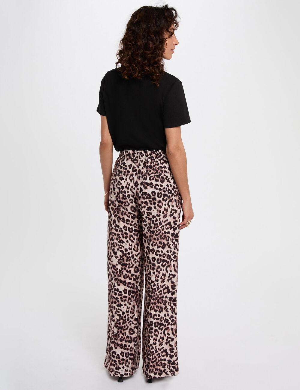 Pantalon droit fluide multicolore femme
