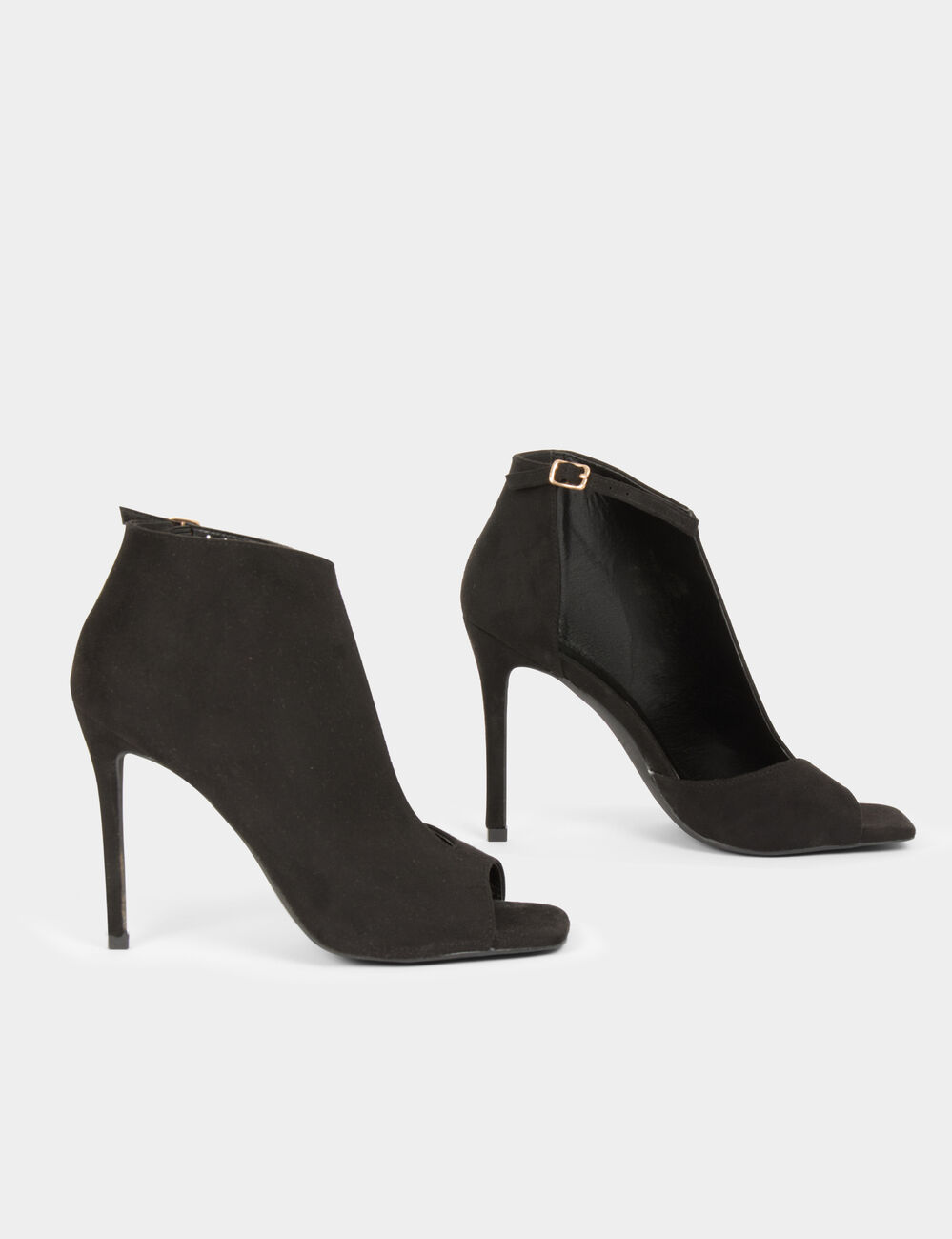 Sandales à talons demi-ouvertes noir femme