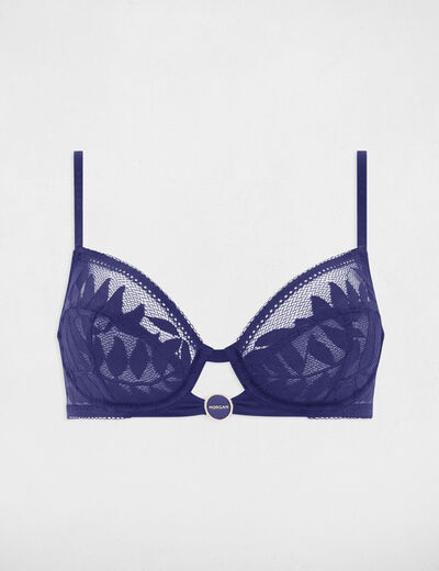 Soutien-gorge à armatures bleu marine femme