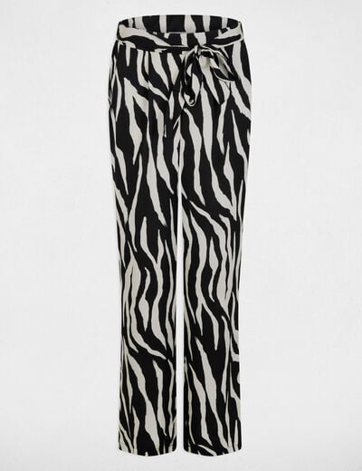 Pantalon fluide imprim&eacute; multicolore femme