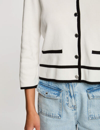 Vest met 3/4 mouwen helder wit vrouw