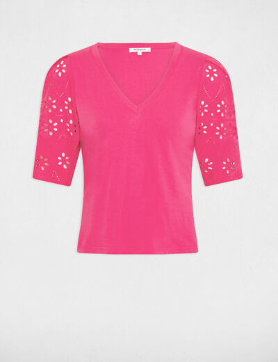 T-shirt korte mouwen medium roze vrouw
