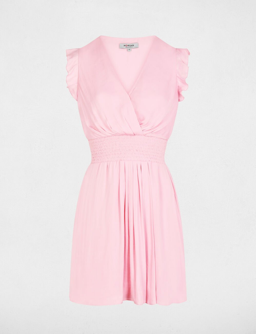 Robe courte fluide rose clair femme