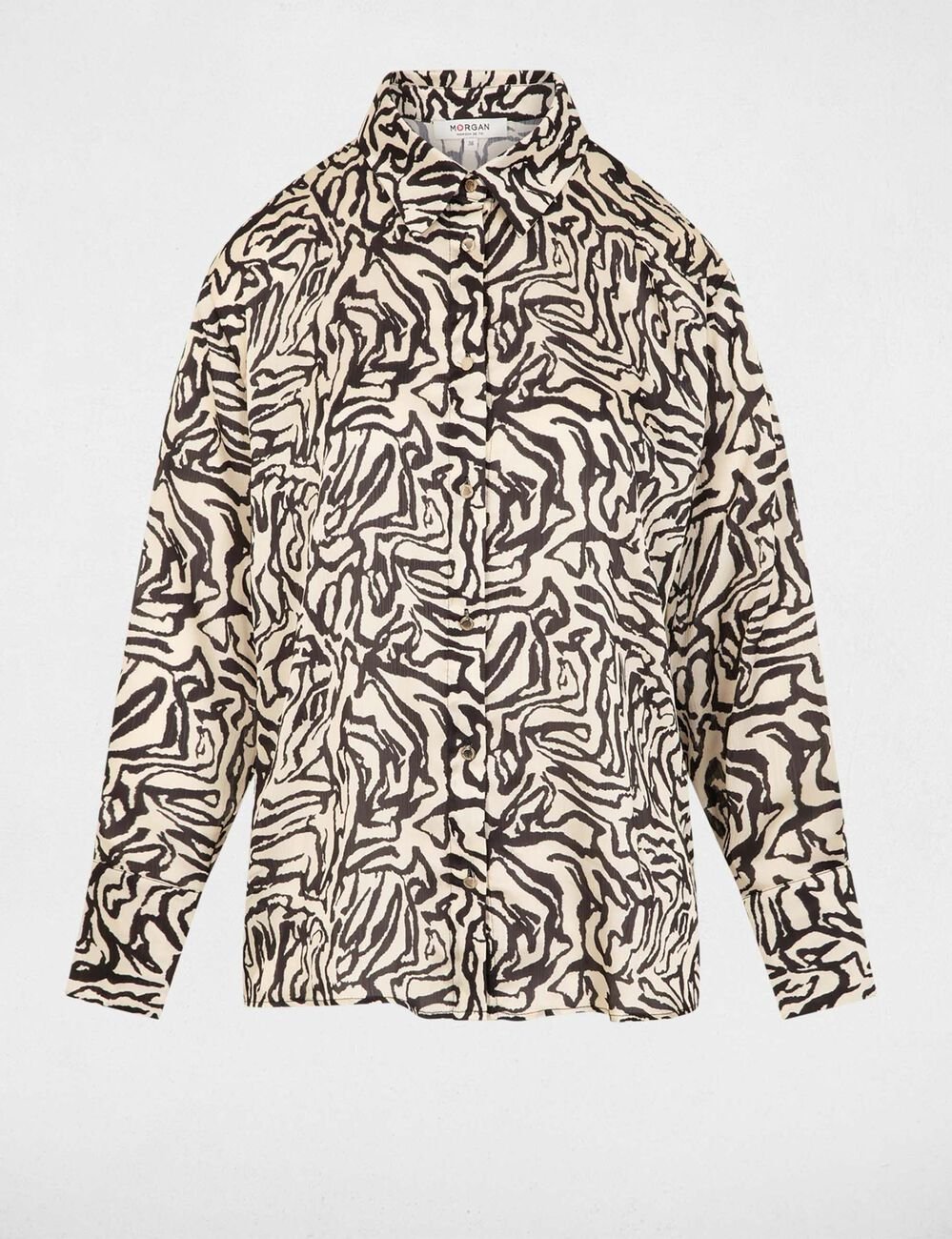 Bedrukte blouse met lange mouwen meerkleurig vrouw