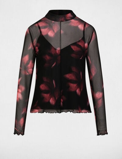 Getailleerd T-shirt lange mouwen meerkleurig vrouw