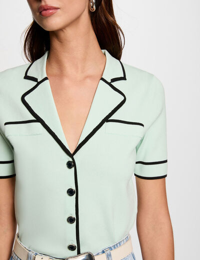 Gilet manches courtes vert clair femme