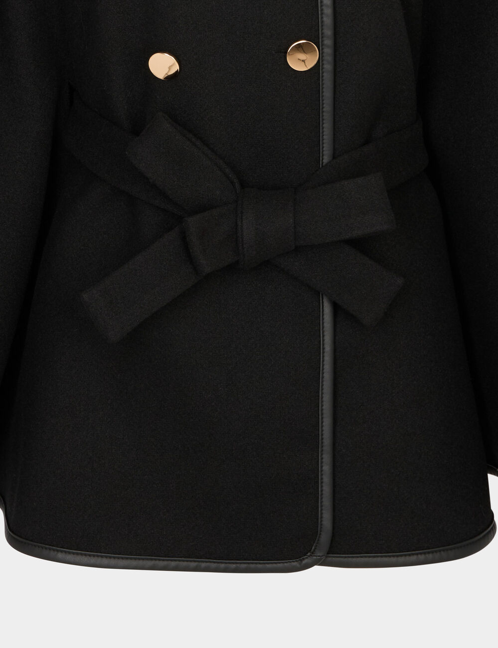 Poncho col montant noir femme