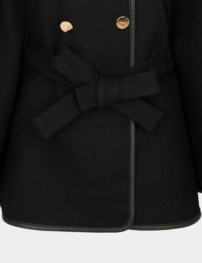 Poncho col montant noir femme
