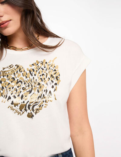 T-shirt manches courtes blanc femme