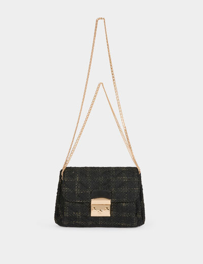 Tweed clutch zwart vrouw