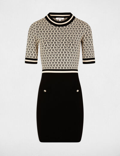 Robe tricot courte ajustée sable femme