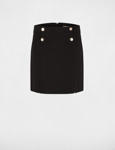 Jupe courte à boutons noir femme