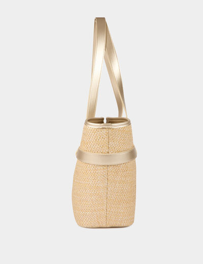 Sac cabas tressé beige femme
