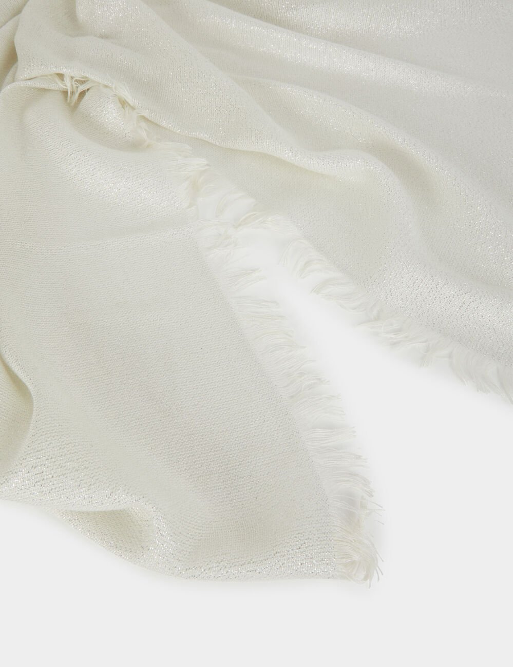 Sjaal met metallic draden ivoor vrouw