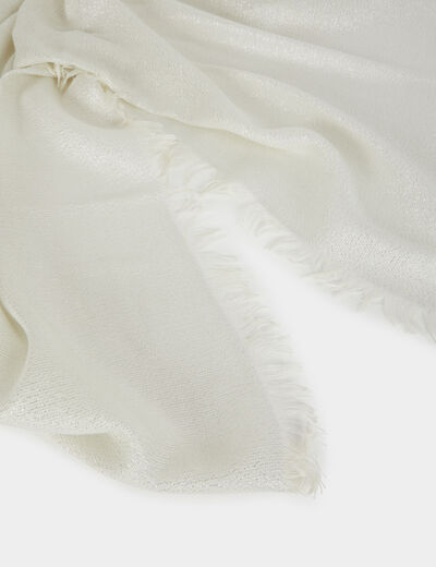 Foulard fils m&eacute;tallis&eacute;s ivoire femme