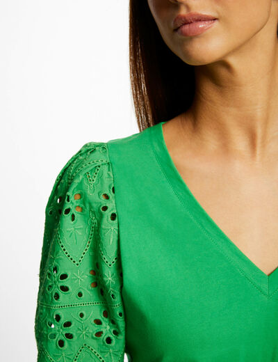 T-shirt à manches courtes vert femme