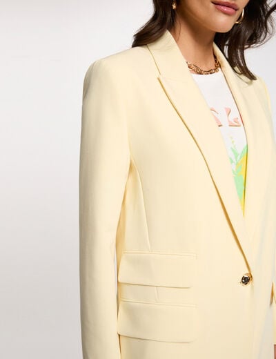 Veste blazer jaune pastel femme