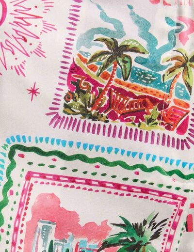 Wijde broek met print meerkleurig vrouw