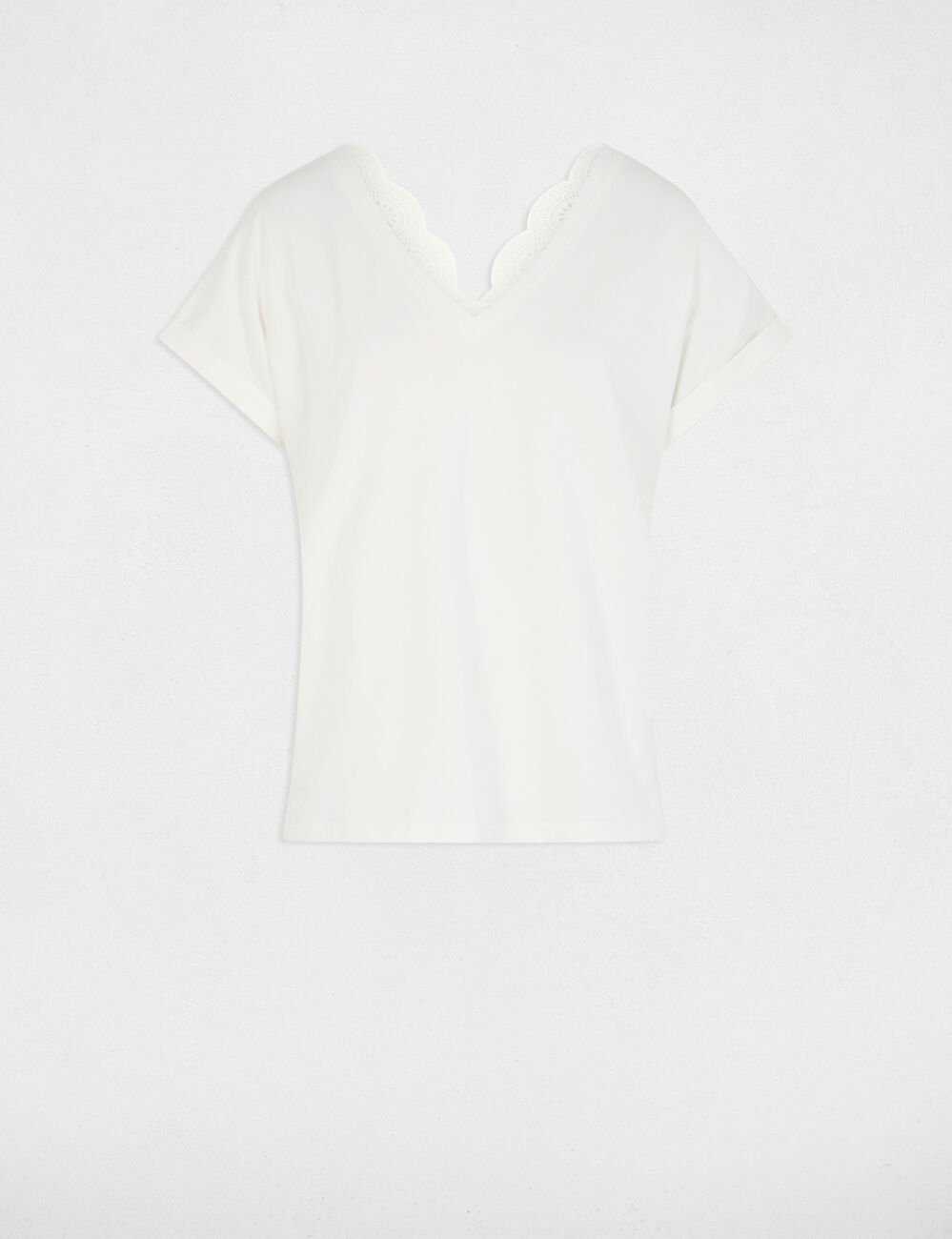 T-shirt met korte mouwen helder wit vrouw