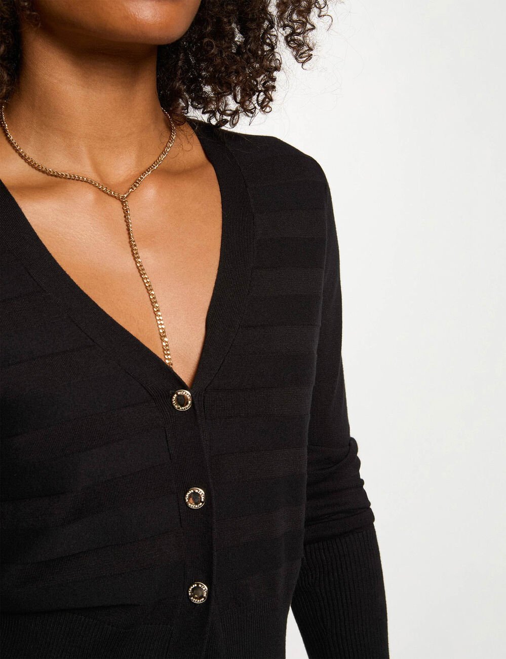 Vest met lange mouwen zwart vrouw