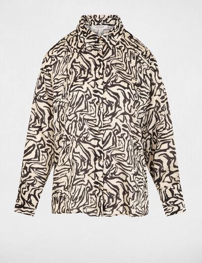 Chemise imprimée manches longues multicolore femme