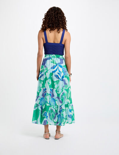 Lange rok met print meerkleurig vrouw