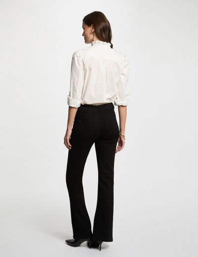 Bootcut jeans met splitten zwart vrouw