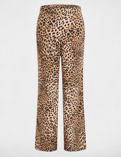 Pantalon large imprimé multicolore femme