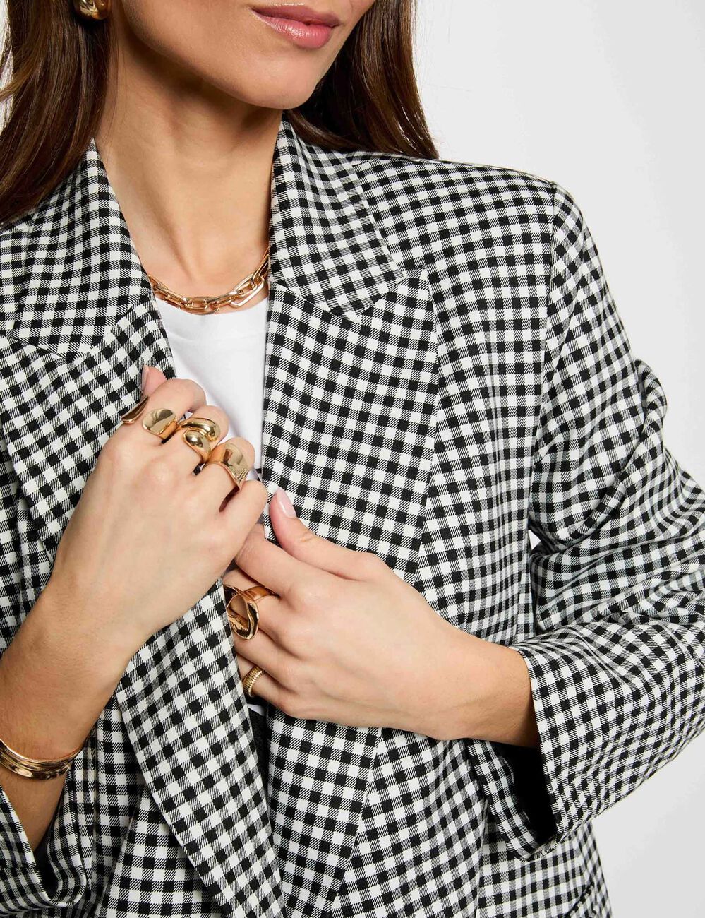Oversized blazer met reverskraag zwart vrouw