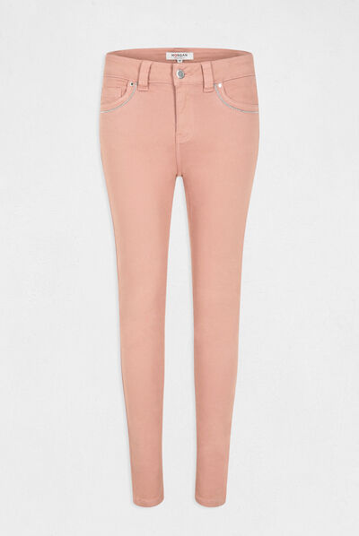 Slim jeans met stretcheffect oud roze vrouw